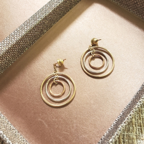 14k Gold Multi Tone Earrings - Picture 2 of 11